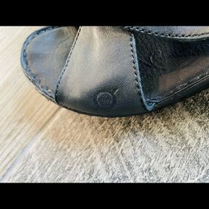 Black wedge sandals boc size 7